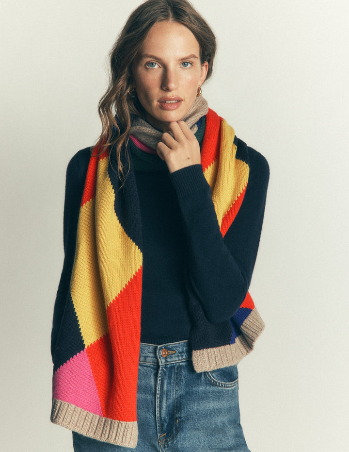 Knit Scarf-Multi Argyle
