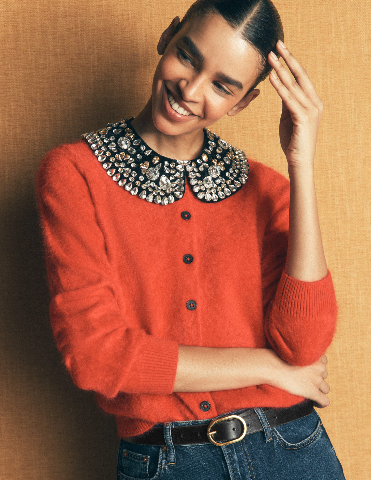 Embellished Collar-Black Sparkle - Image 2