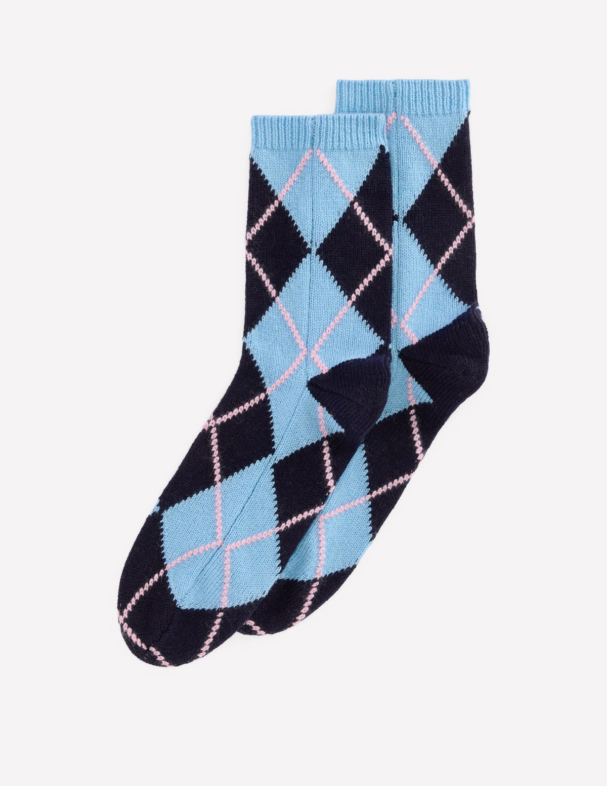 Cosy Knit Socks-Argyle-2