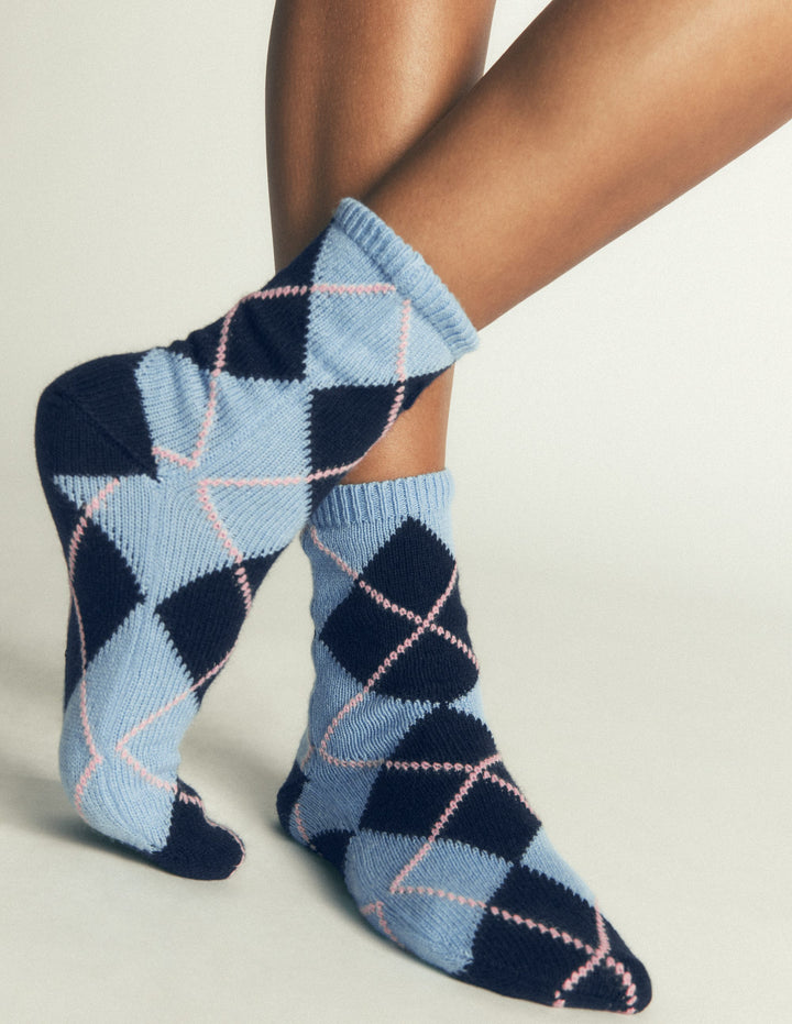 Cosy Knit Socks-Argyle