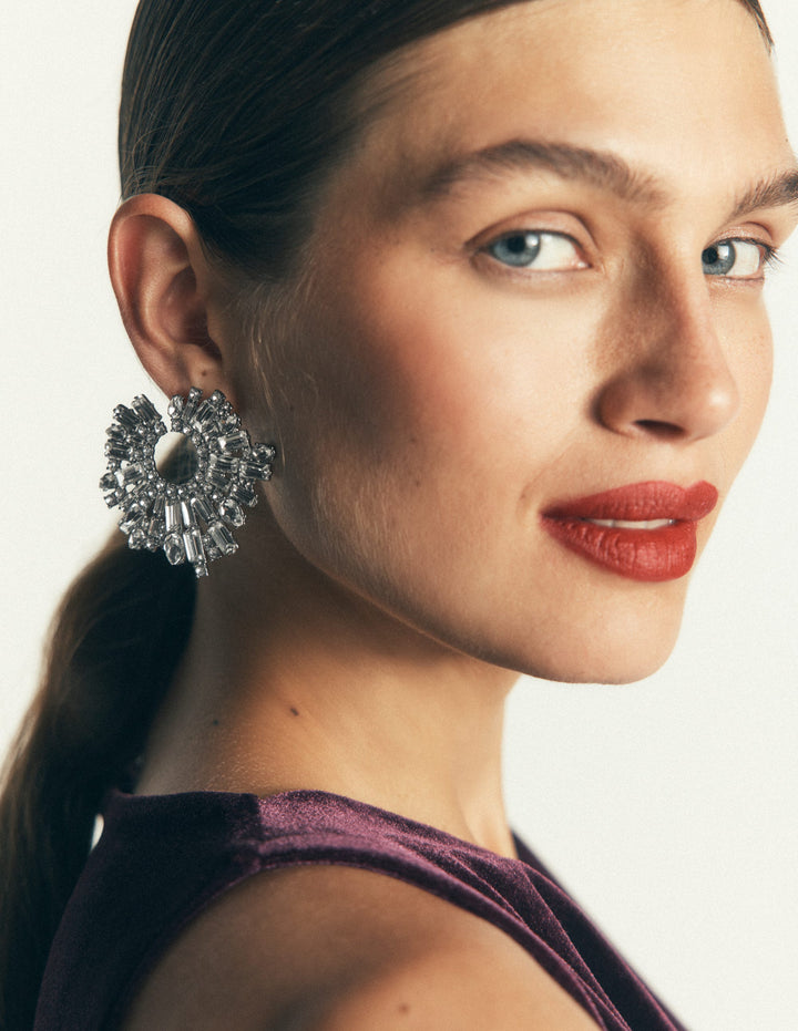 Jewel Garland Earrings-Clear