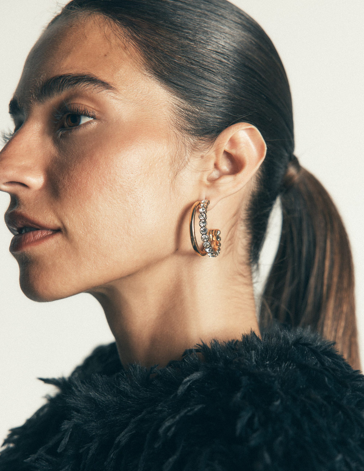 Large Jewel Hoops-Clear-3