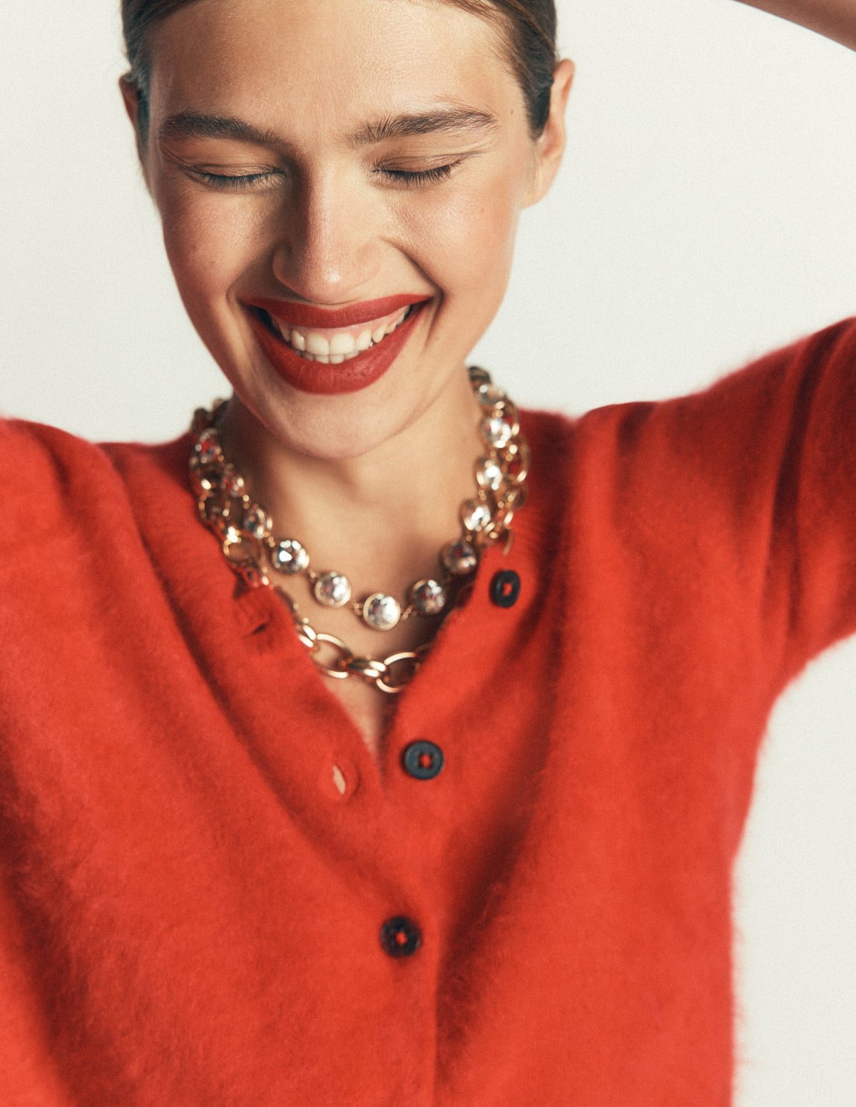 Metal Jewel Chunky Necklace-Gold - Image 3