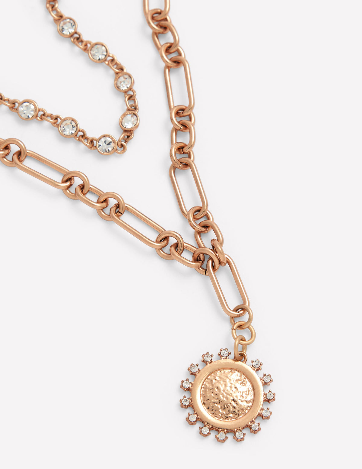 Metal Jewel Delicate Necklace-Gold-3