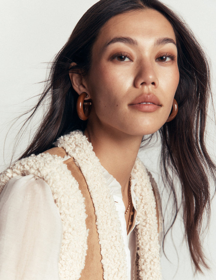 Chunky Resin Hoops-Mottled Brown
