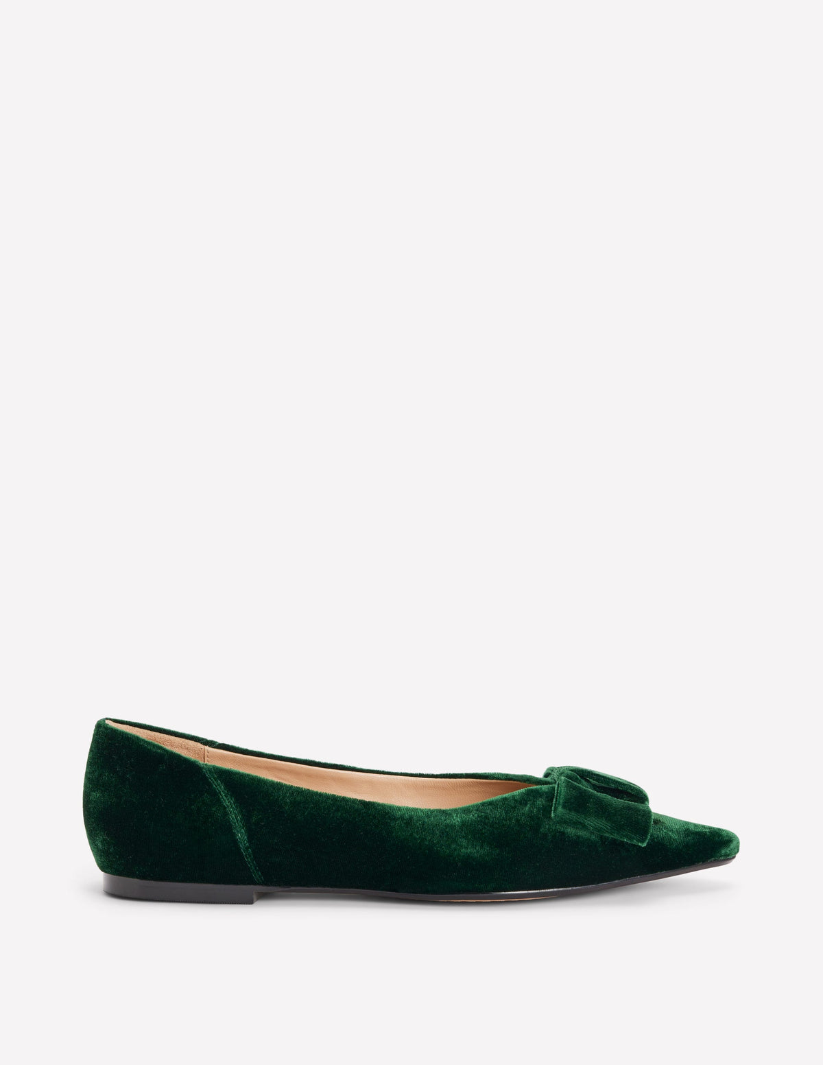 Nigella Bow Pointed Flats-Midnight Emerald-1