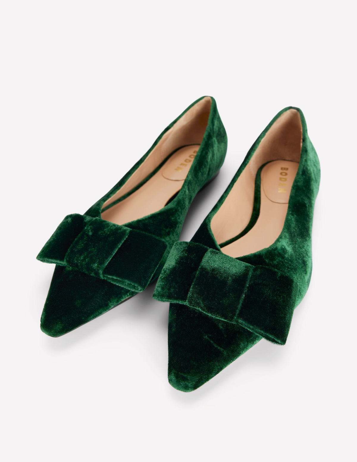 Nigella Bow Pointed Flats-Midnight Emerald-4