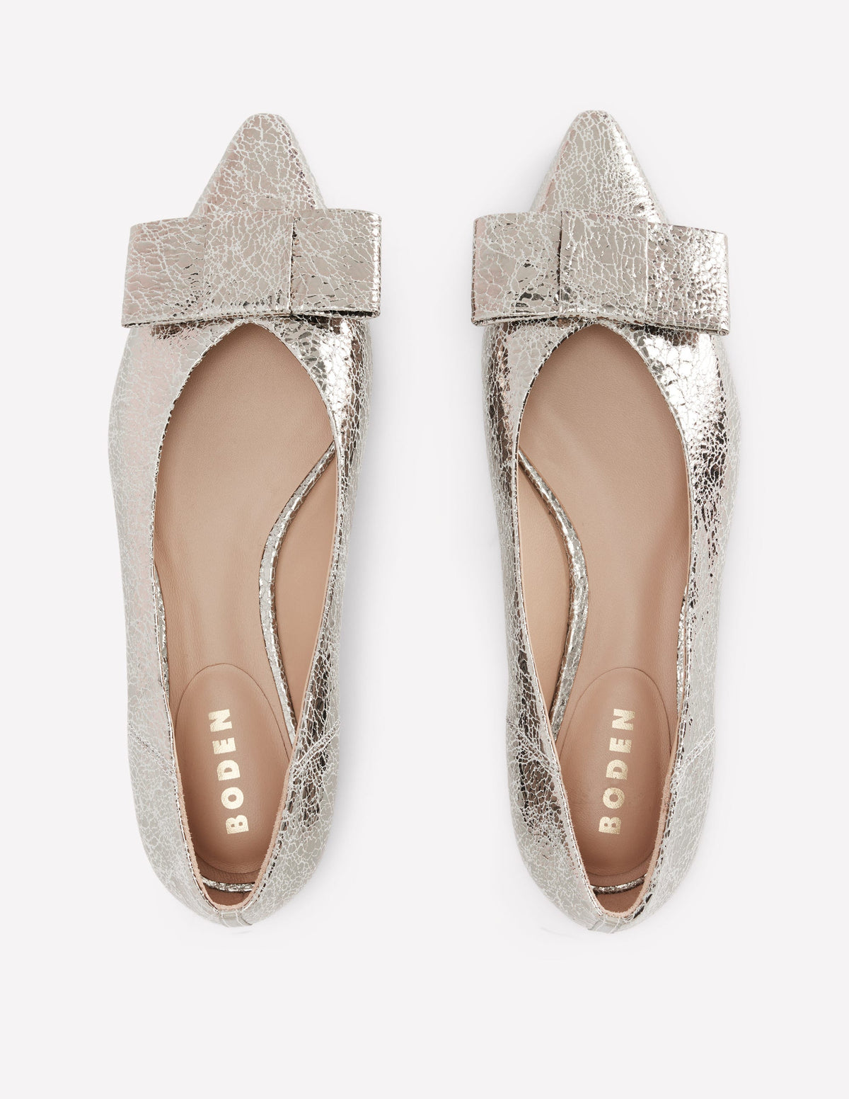 Nigella Bow Pointed Flats-Silver Metallic-5
