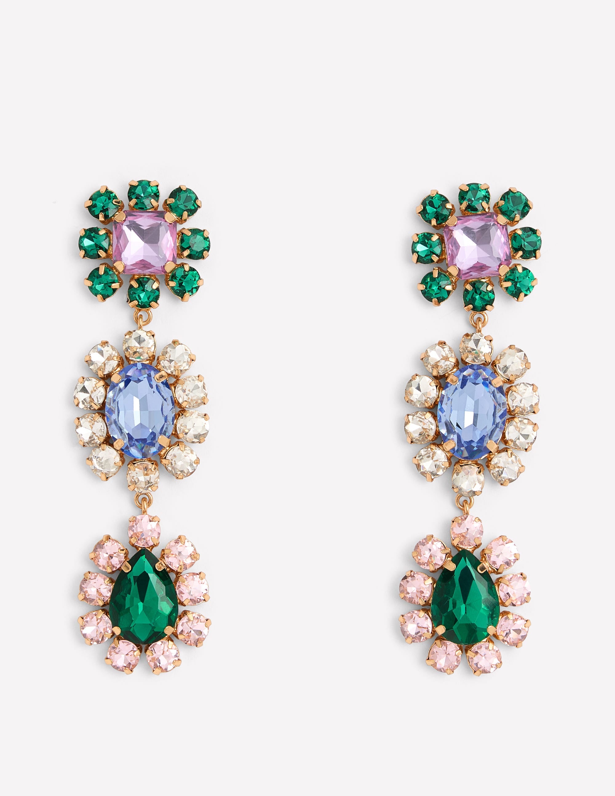 Jewel Drop Earrings-Multi Jewel - Image 1