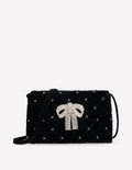 Velvet Embellished Bag-Black
