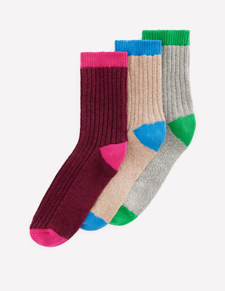Short Ribbed Socks-Multi