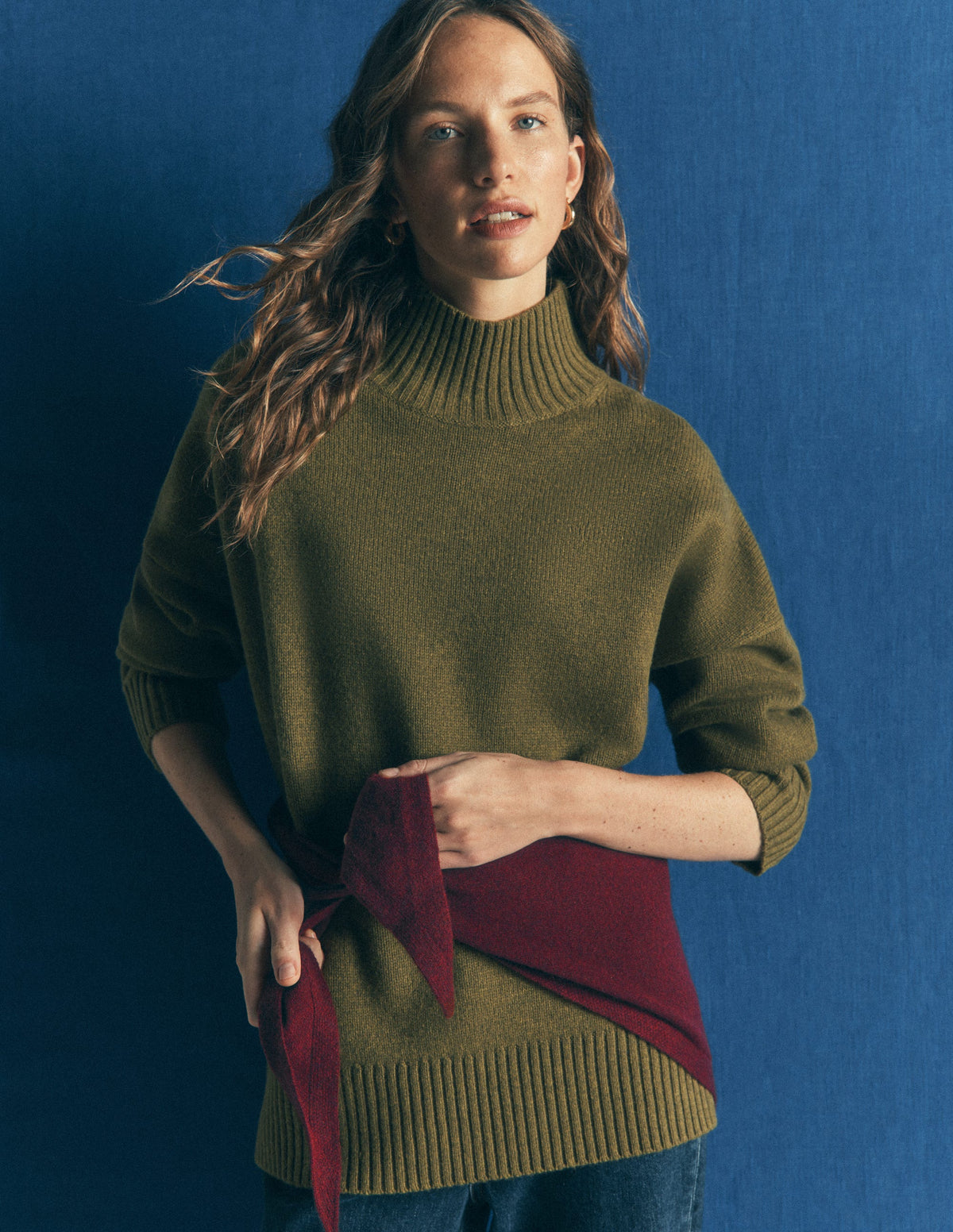 Large Cashmere Neckerchief-Spiced Apple - Image 2