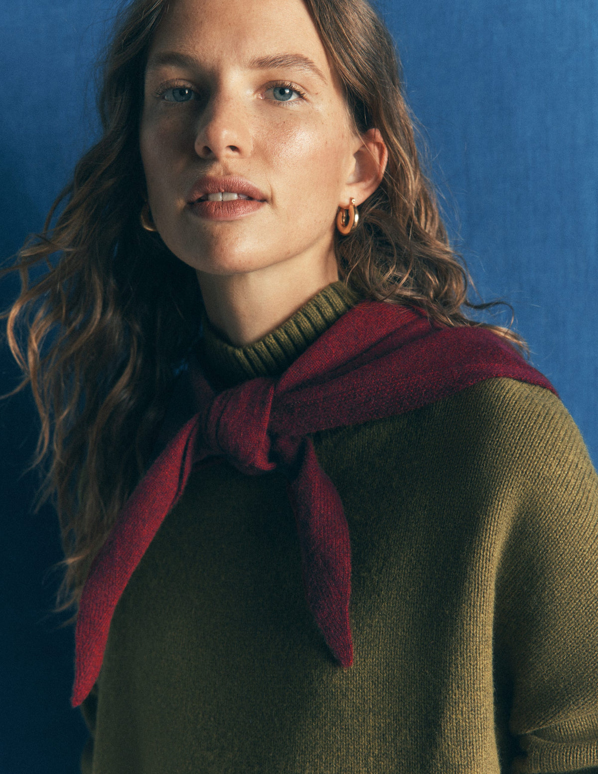 Large Cashmere Neckerchief-Spiced Apple-3
