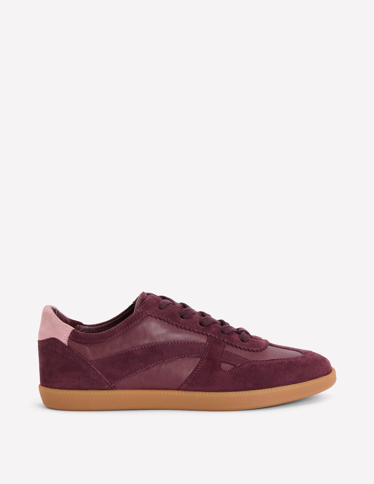 Leather Side Detail Trainer-Oxblood - Image 1