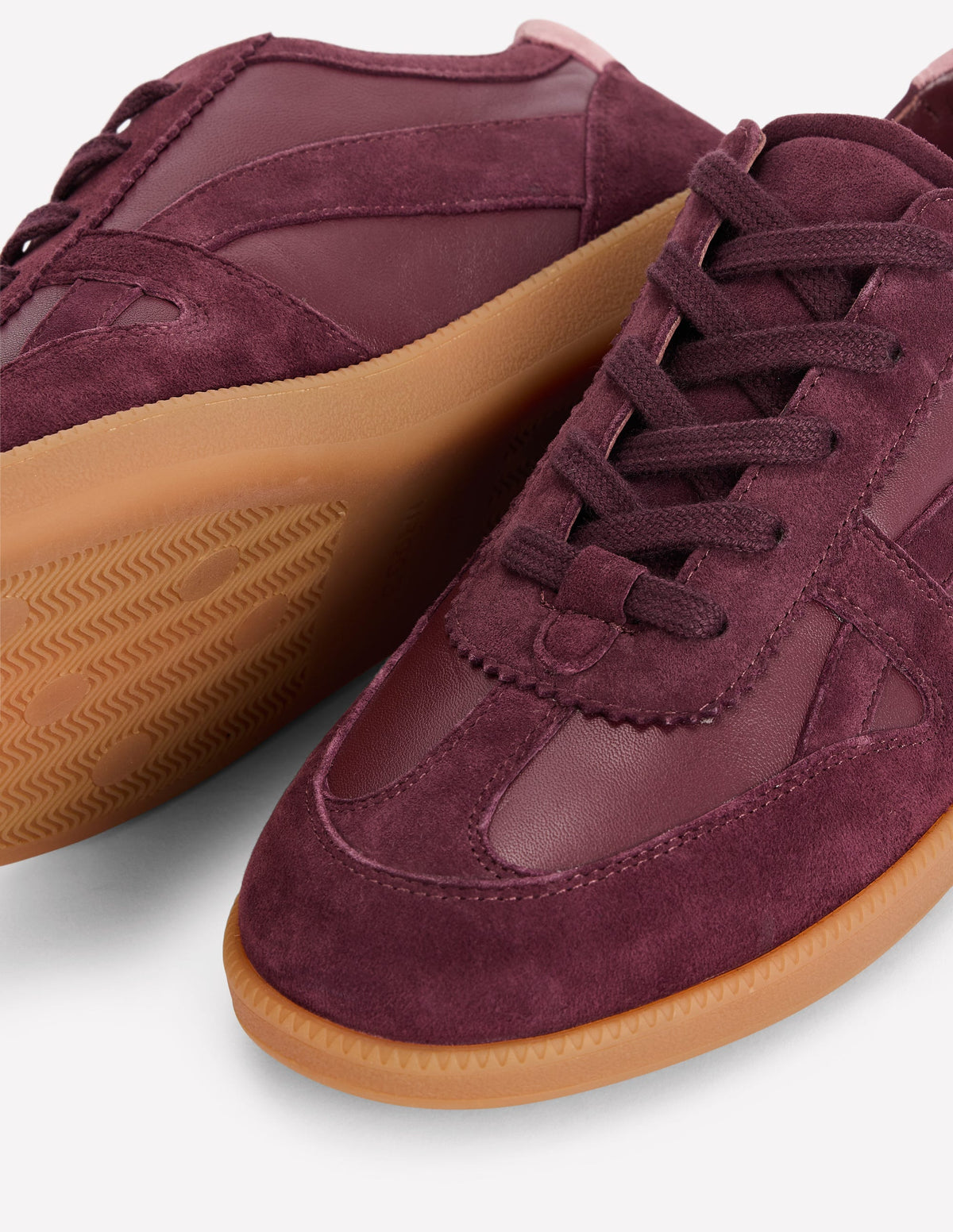 Leather Side Detail Trainer-Oxblood - Image 4
