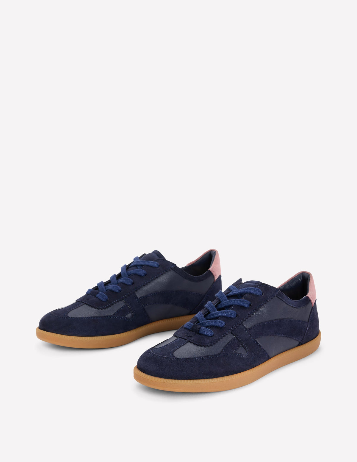 Leather Side Detail Trainer-Navy-3