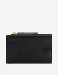 Leather Card Holder-Black Crinkle Leather