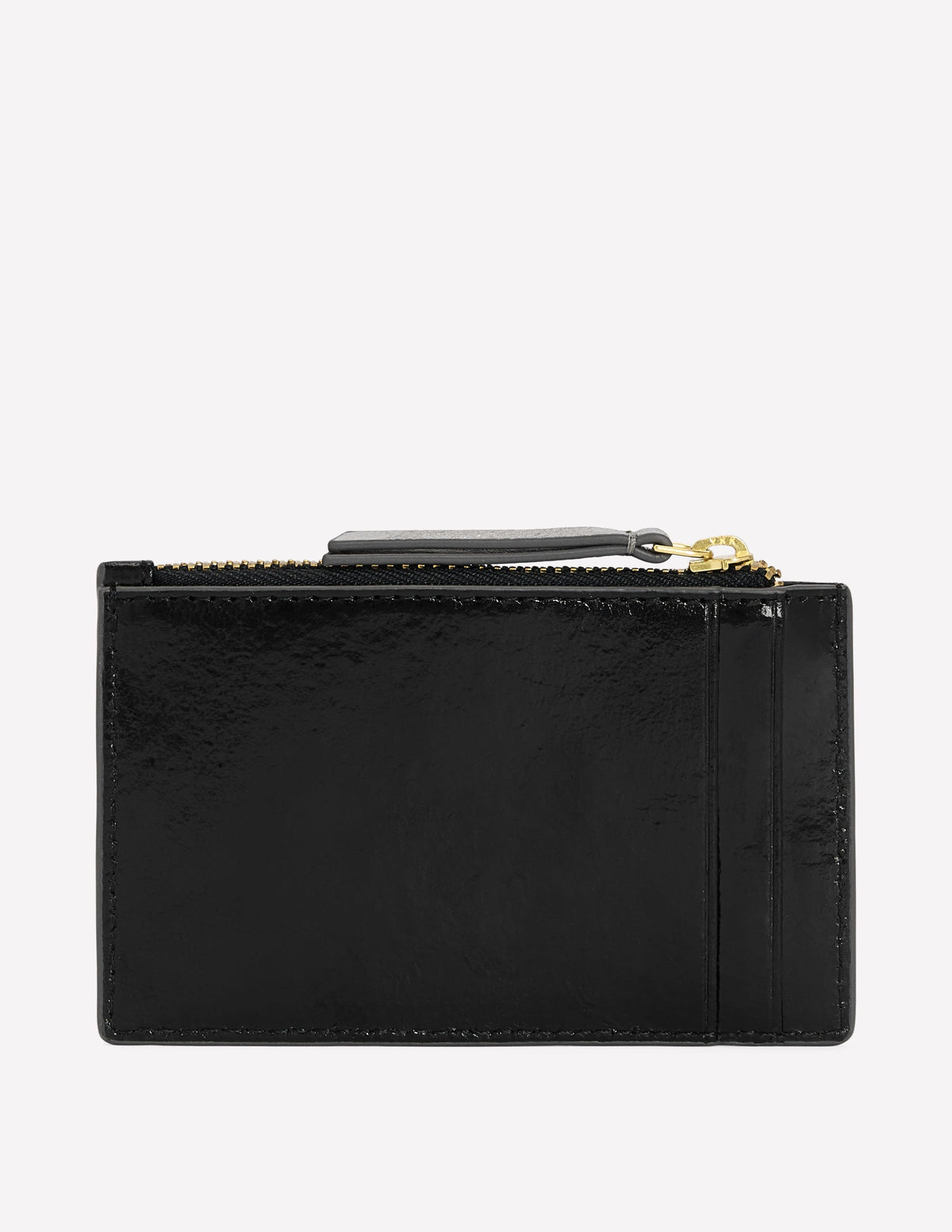 Leather Card Holder-Black Crinkle Leather - Image 2