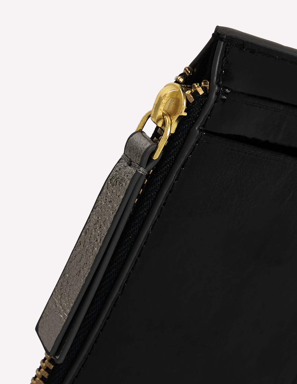 Leather Card Holder-Black Crinkle Leather - Image 3