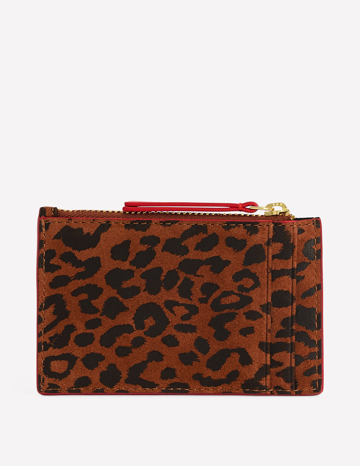 Leather Card Holder-Leopard Printed Suede - Image 2