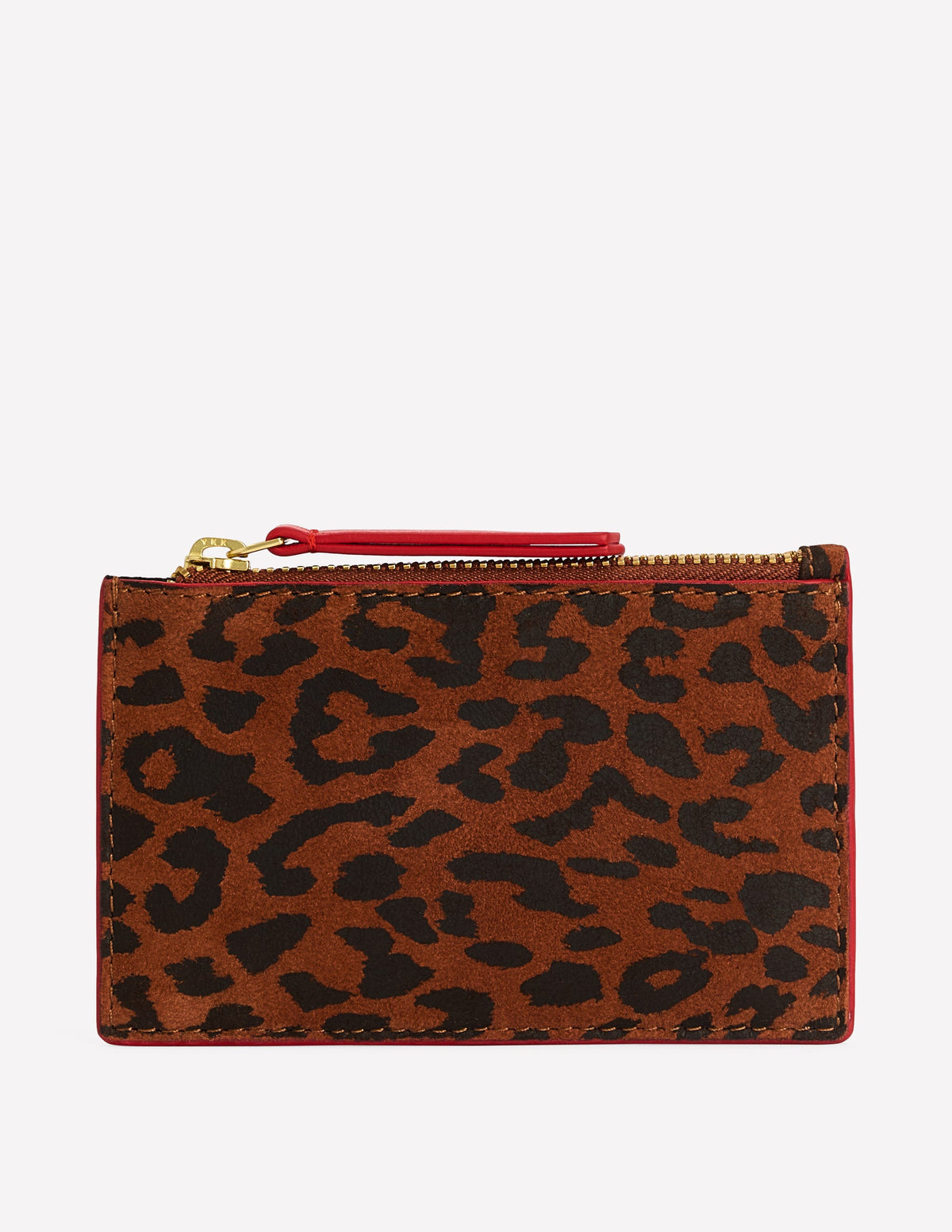 Leather Card Holder-Leopard Printed Suede-1