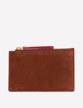 Leather Card Holder-Tan Suede