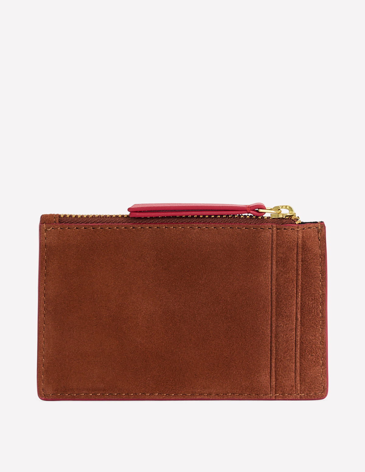 Leather Card Holder-Tan Suede - Image 2
