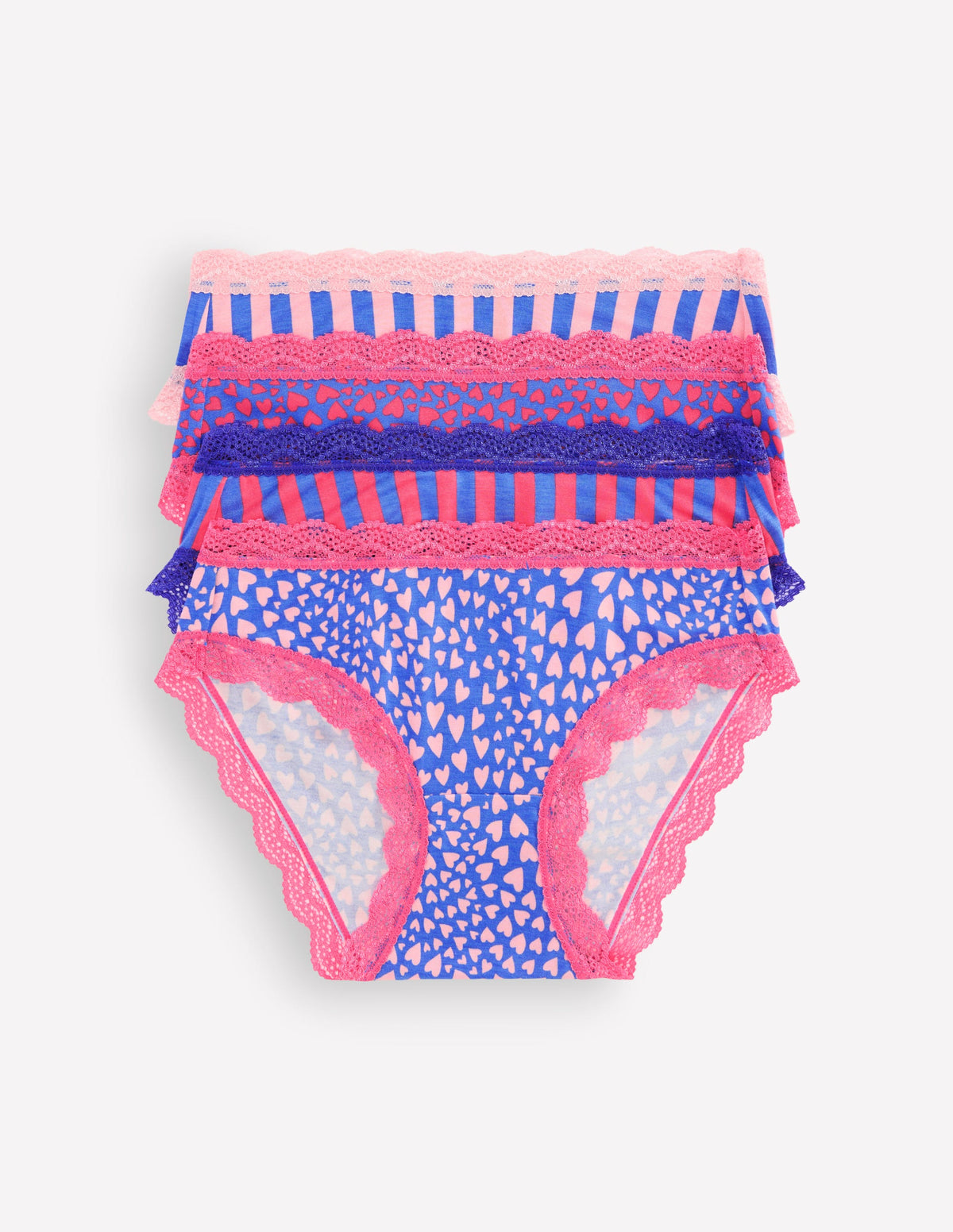 Stripe & Stare Knickers-Stripes and Hearts Four Pack - Image 1
