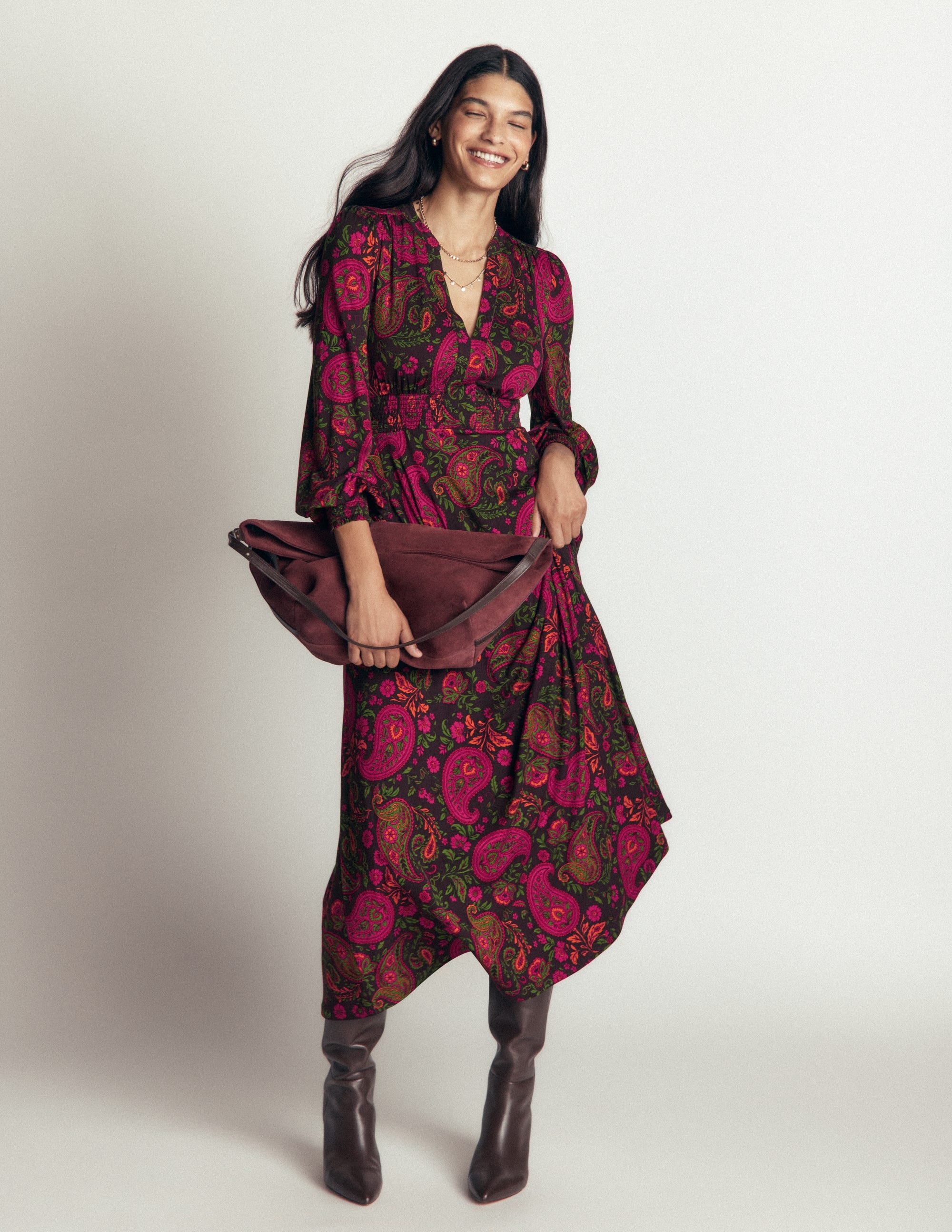 Georgia Jersey Midi Dress-Multi, Bohemia Charm - Image 4