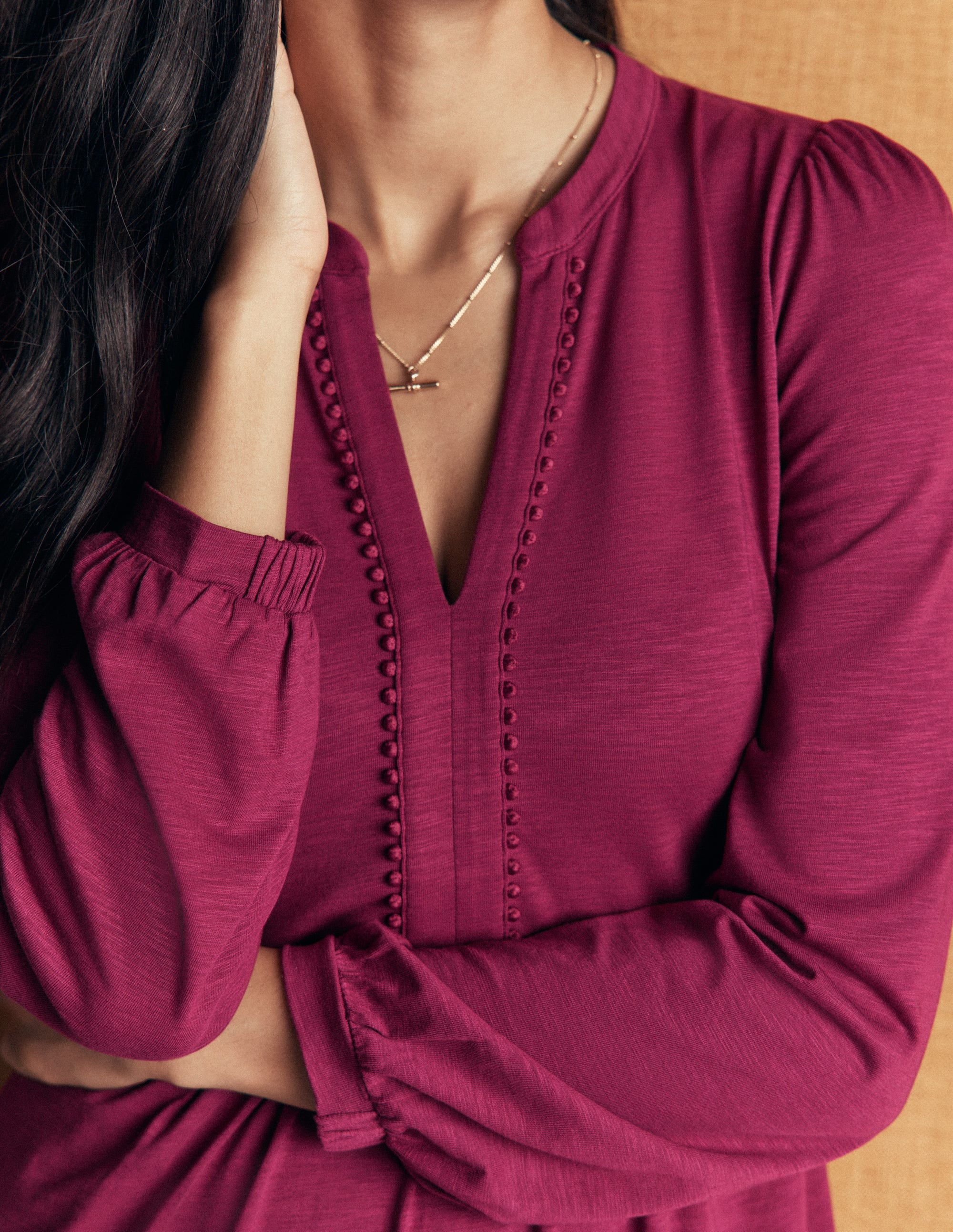 Naomi Relaxed Jersey Dress-Beet Red - Image 2