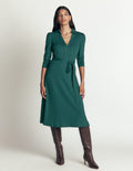 Imogen Collared Jersey Dress-Sea Moss