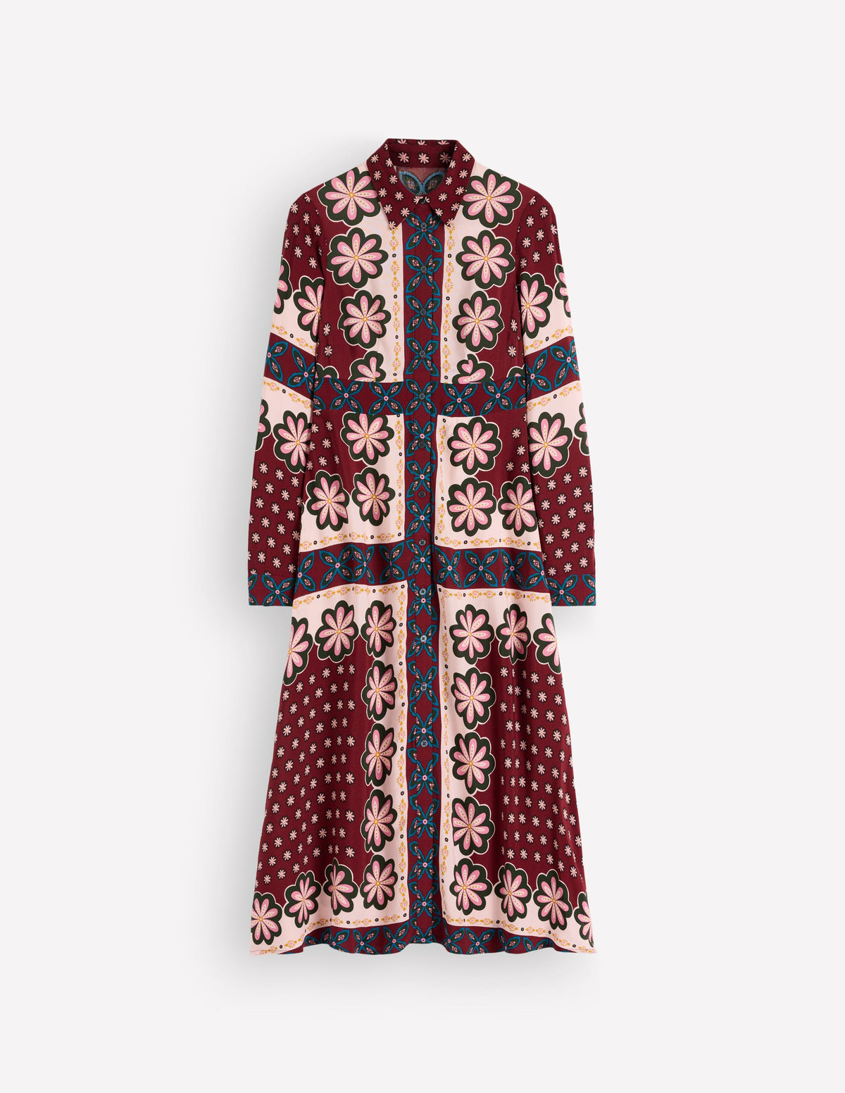 Joanna Midi Shirt Dress-Multi Geo Flora Placement-7