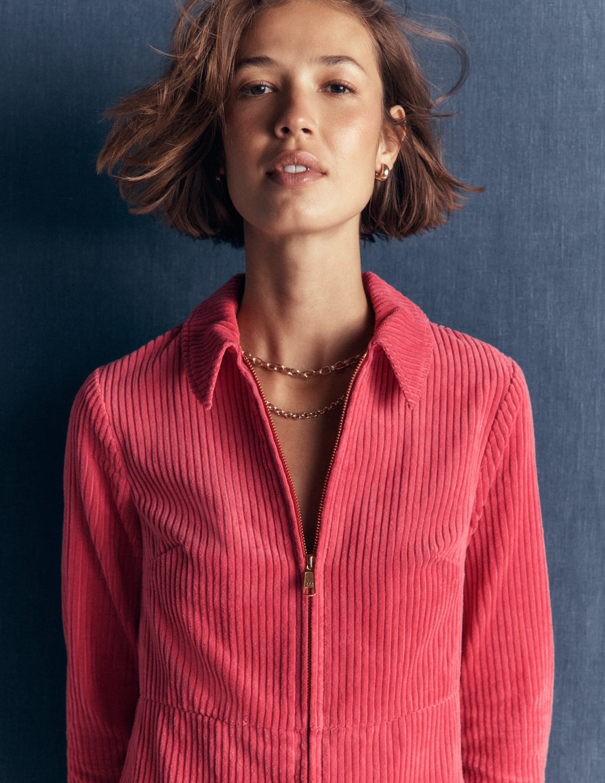 Bronte Cord Short Dress-Cherry Blush - Image 2