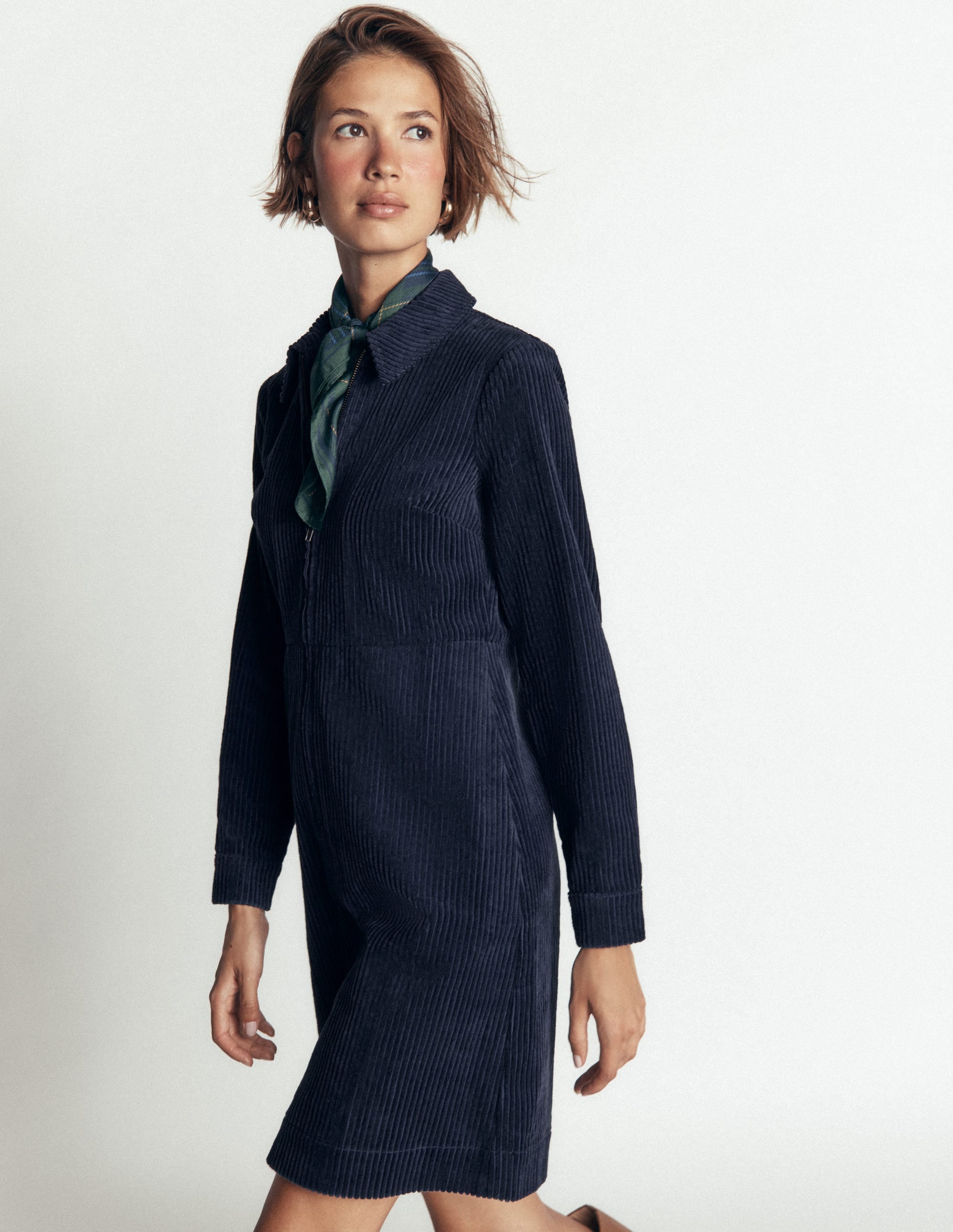 Bronte Cord Short Dress-Navy - Image 5