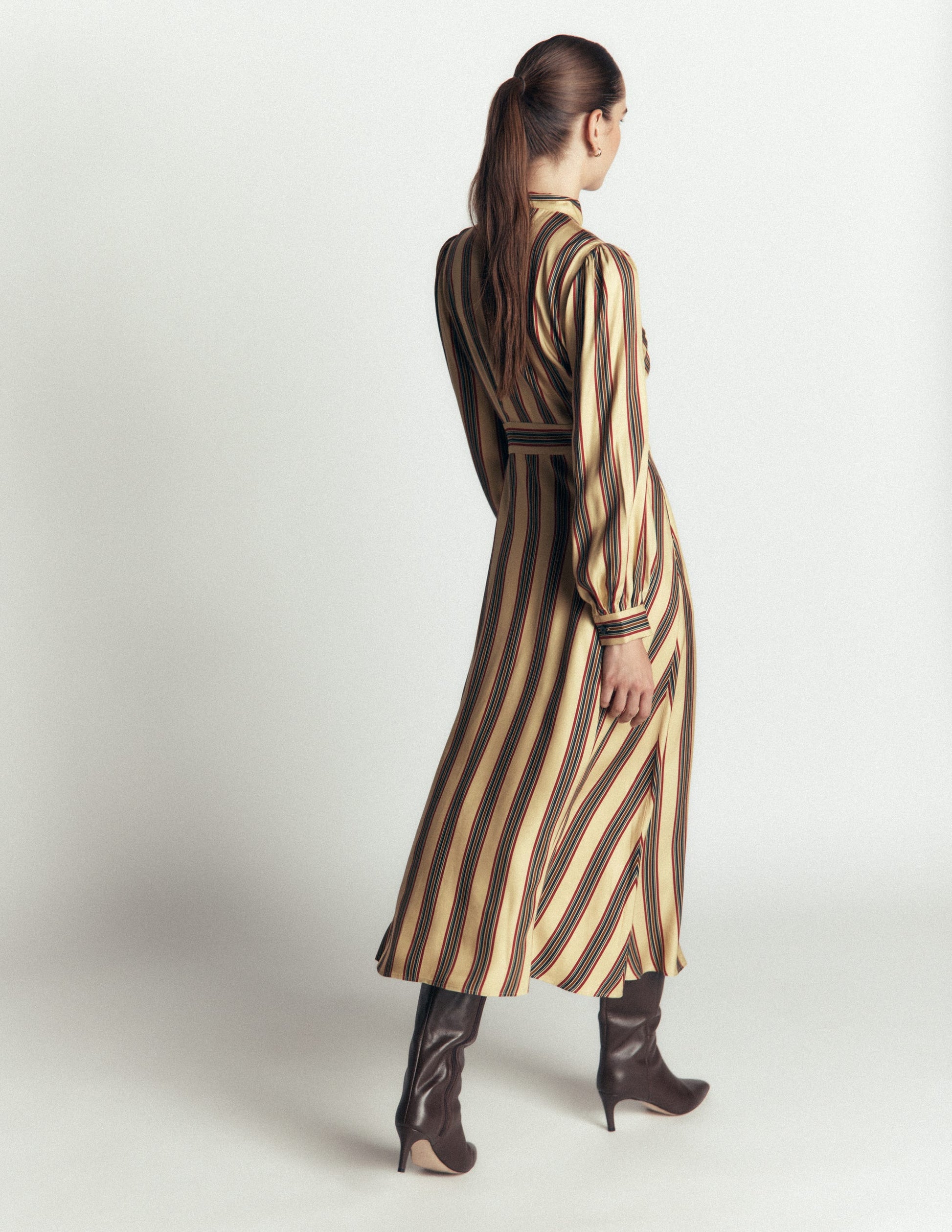 Bow Detail Shirt Dress-Multi, Collegic Stripe-4