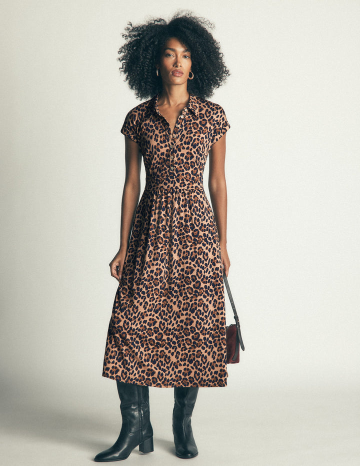 Fae Jersey Shirt Dress-Multi, Brushed Animal