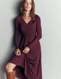 Jasmine Ruched Jersey Dress-Winetasting