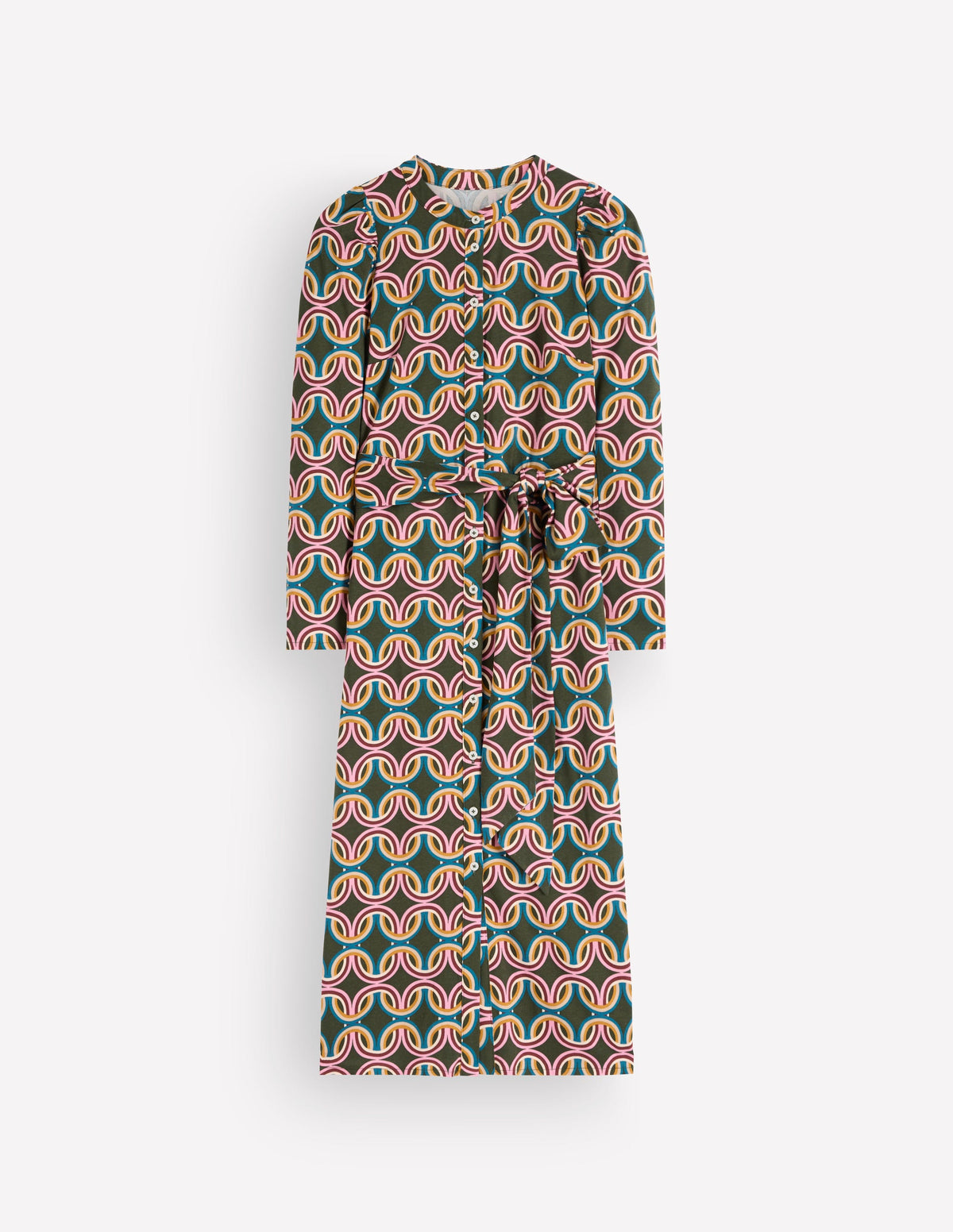 Honor Column Jersey Midi Dress-Duffle Bag, Geo Parade-7