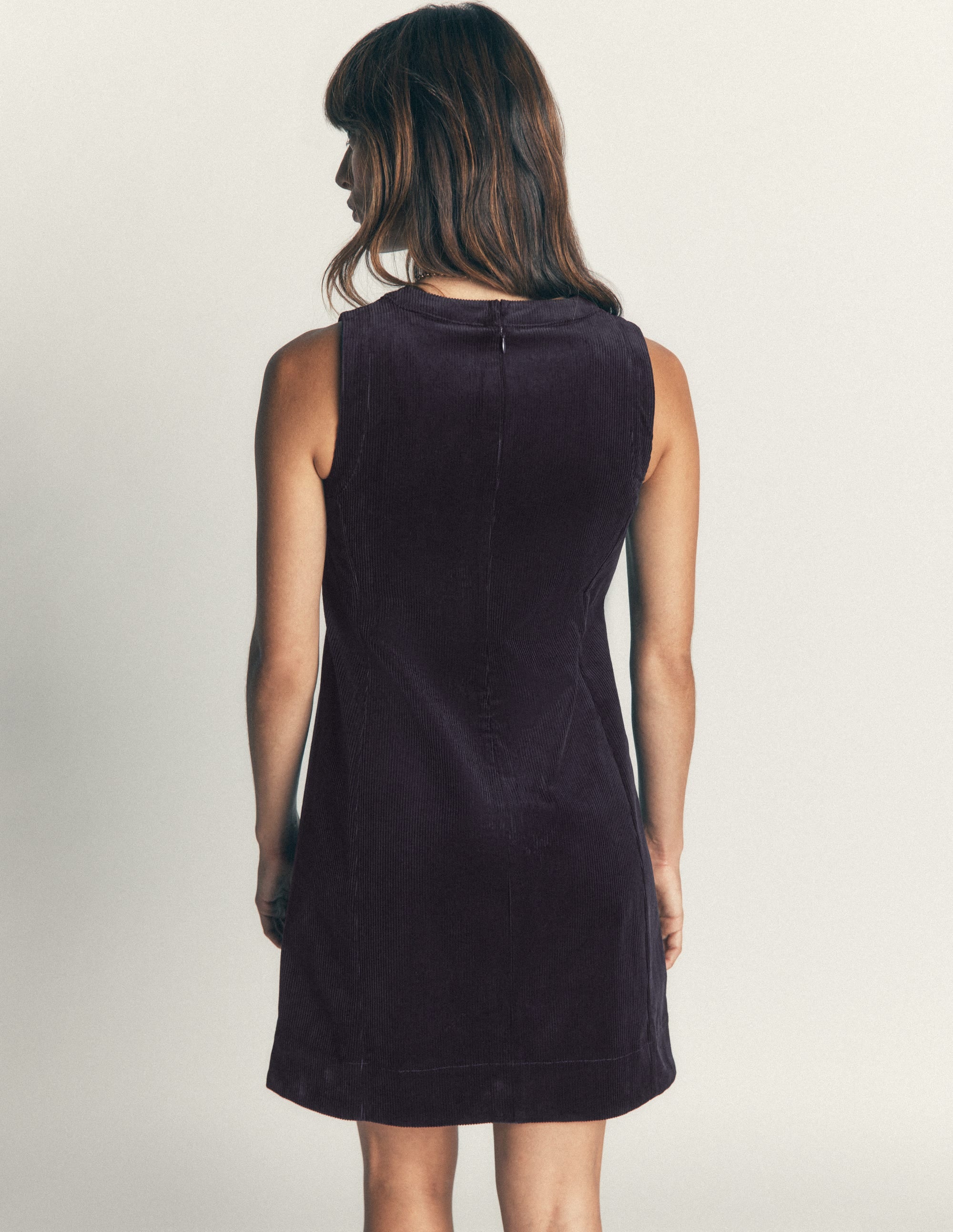 Lou Cord Shift Dress-Navy - Image 3