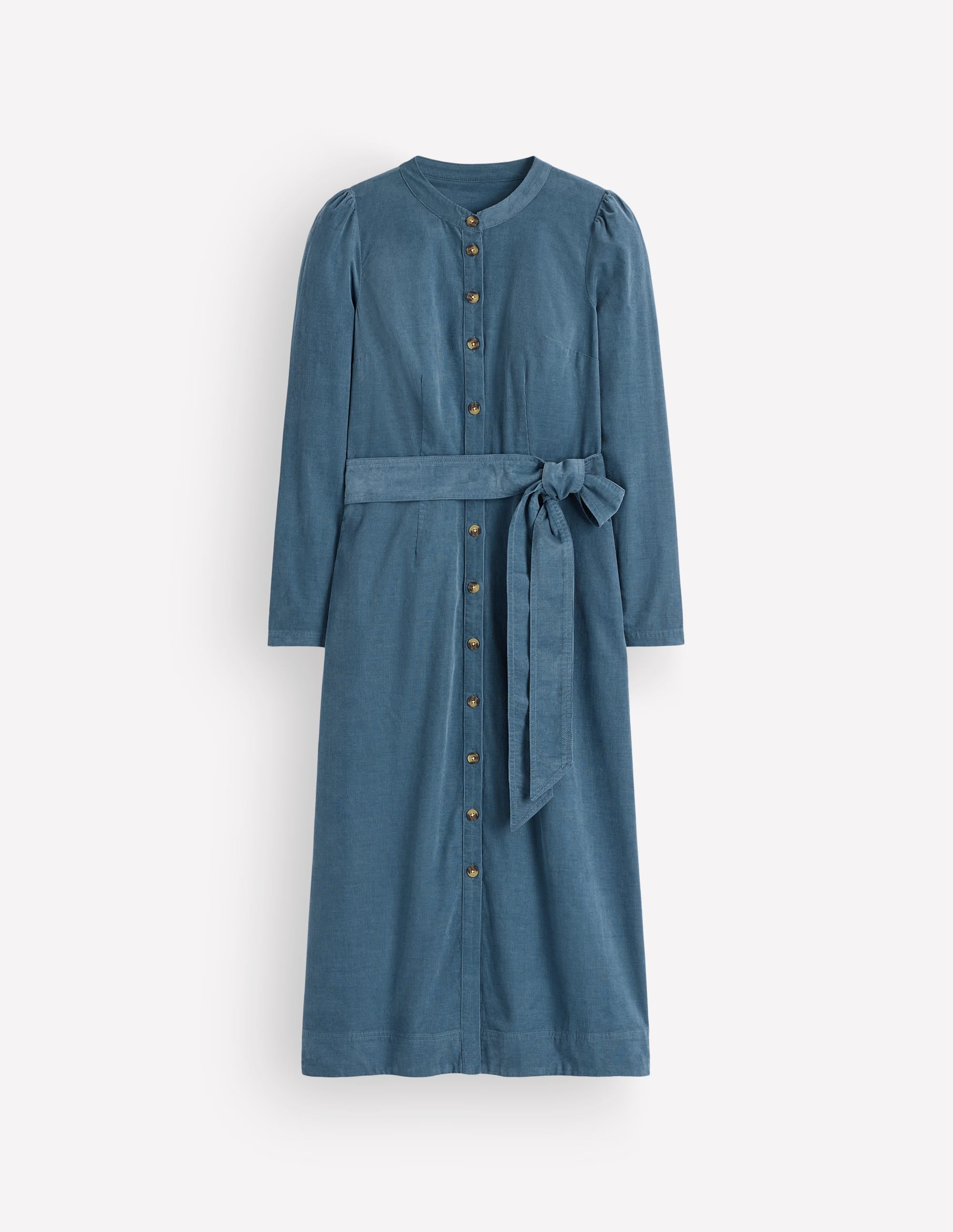 Louise Cord Midi Shirt Dress-Storm Blue - Image 6