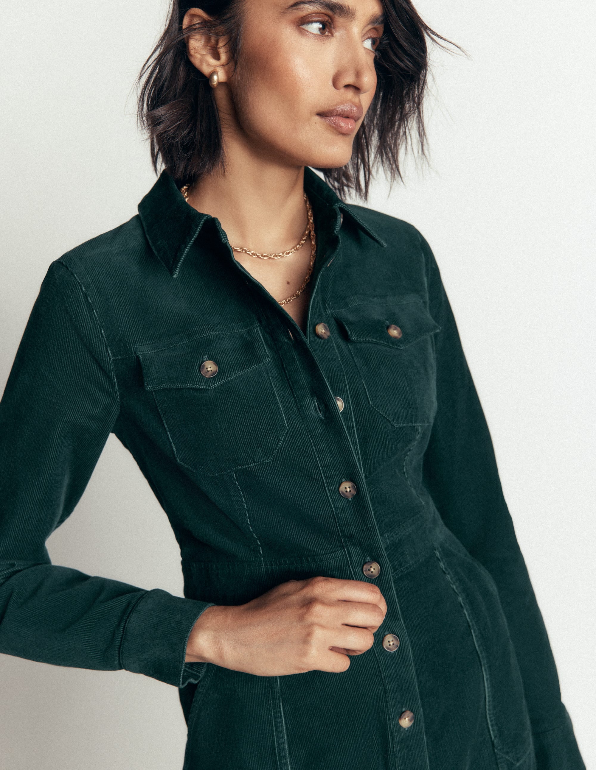 Fleur Cord Midi Dress-Midnight Teal - Image 5