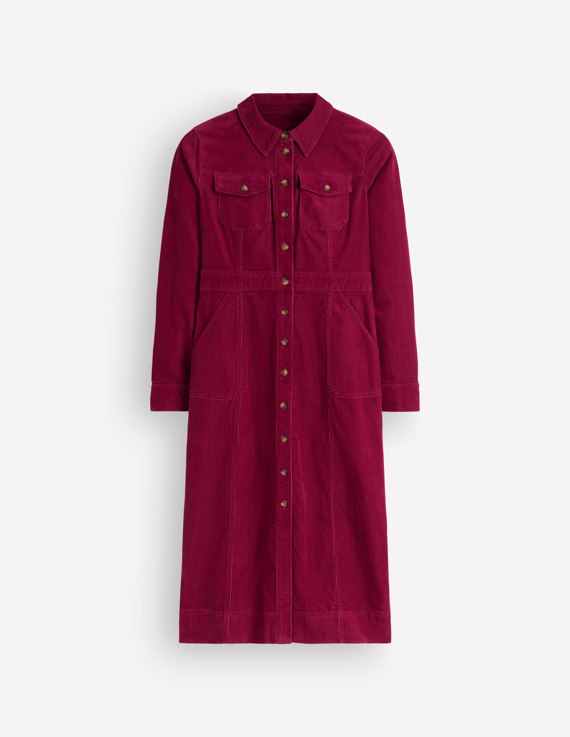 Fleur Cord Midi Dress-Ruby Red - Image 5