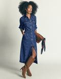 Fleur Denim Midi Dress-Mid Vintage Denim