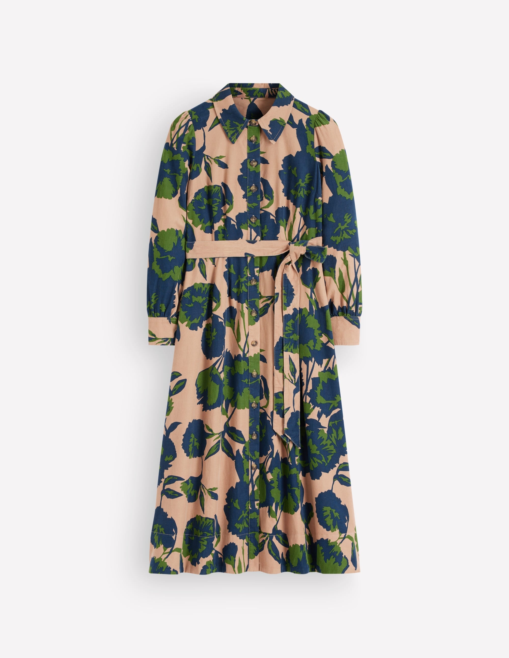 Maeve Cord Midi Shirt Dress-Cool Cocoa, Forest Breeze - Image 6