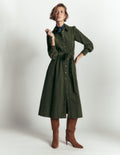 Maeve Cord Midi Shirt Dress-Forest Glade