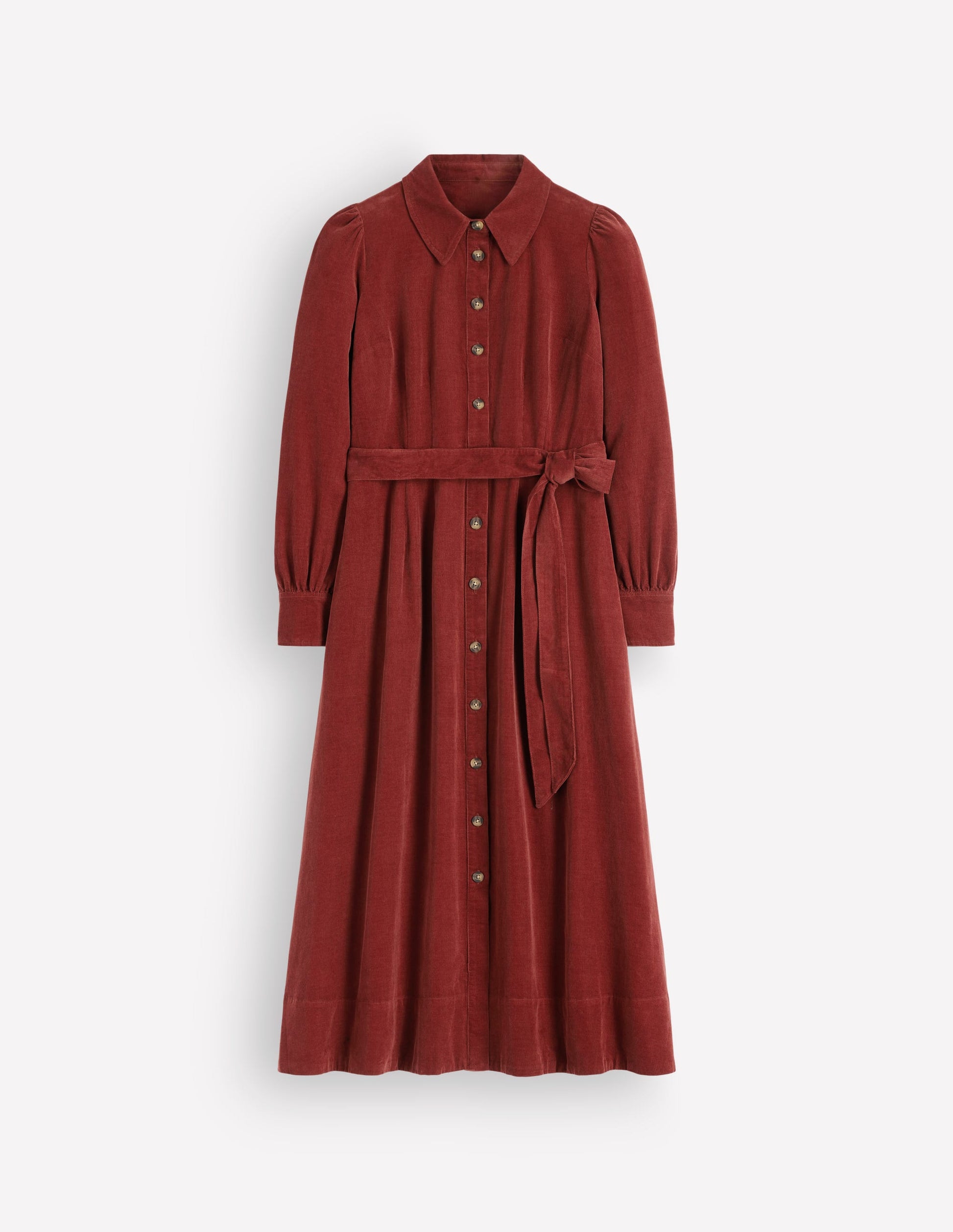 Maeve Cord Midi Shirt Dress-Spiced Apple-5