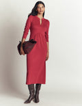 Hope Zip Detail Jersey Dress-Red Earth