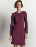 Marla Seamed Ottoman Dress-Dark Cherry