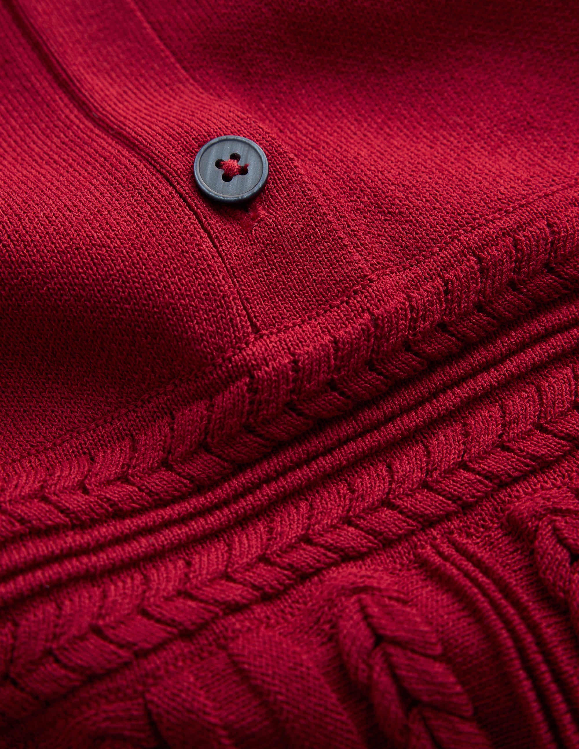 Cable Stitch Knitted Dress-Crimson Red - Image 7