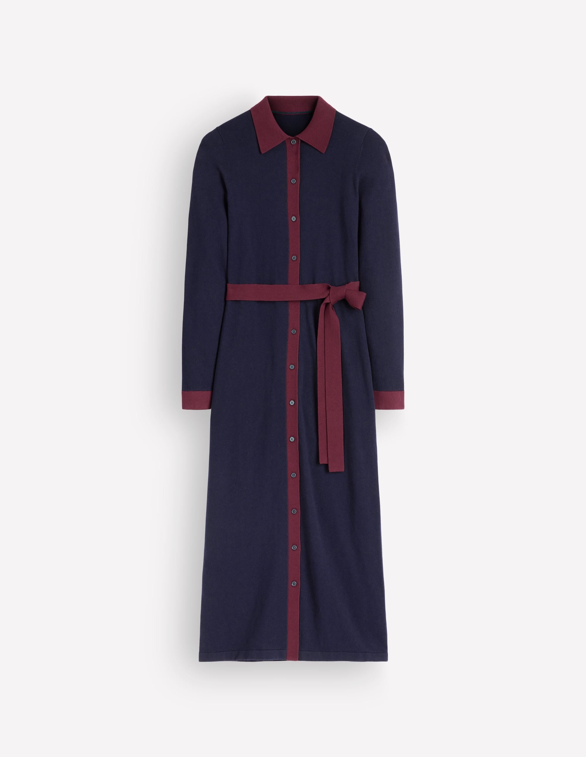Jessica Knitted Shirt Dress-Evening Blue, Deep Wisteria - Image 5